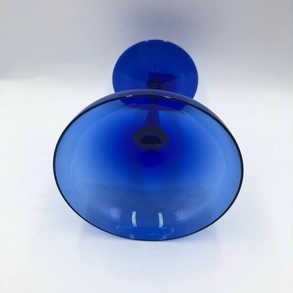 Z Gallerie Set of 2 Cobalt Blue Glass Margarita Glasses Drinkware Barware - Picture 8 of 11